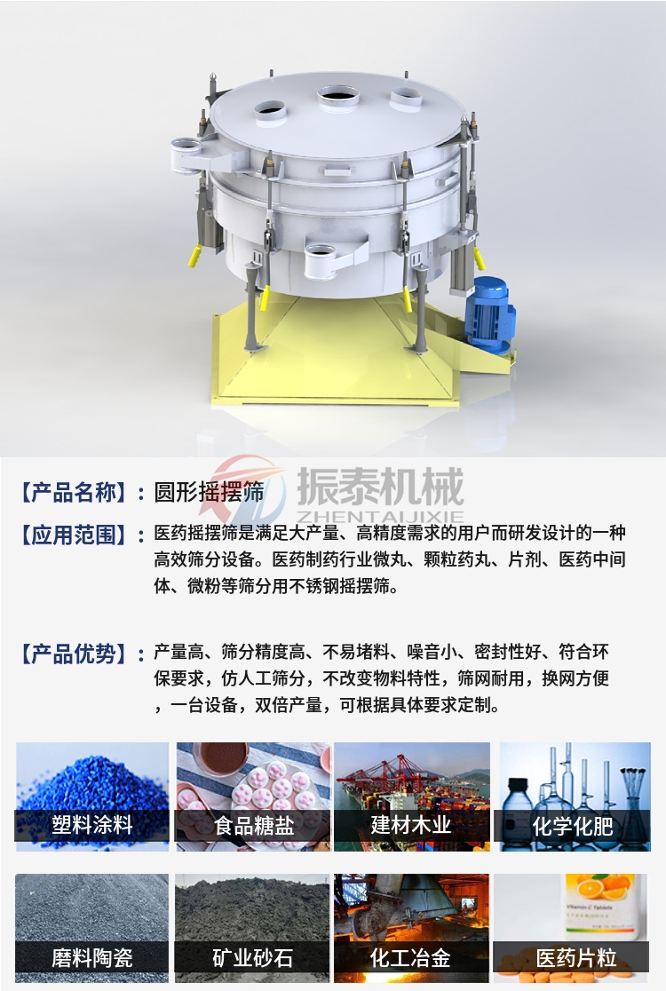 洗涤剂摇摆筛应用领域